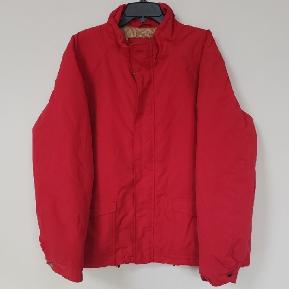 Lands' End Squall Jacket Men's 2XL Vibrant Red Utility Weatherproof Insulated